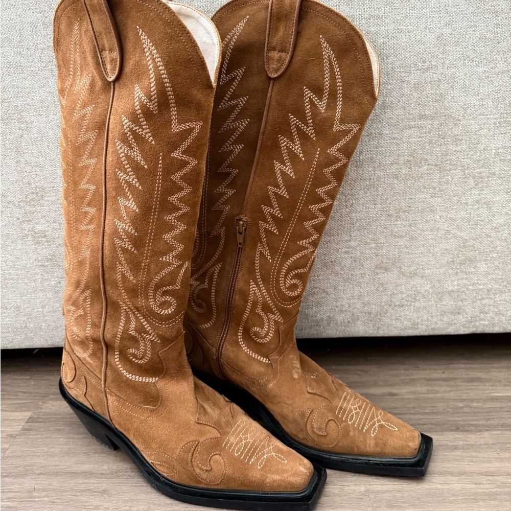 Topshop Tan Heeled Boots